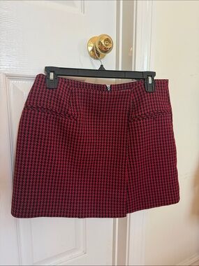 Women's Red and Black Zara Mini Skirt